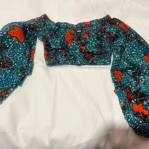 OFUURE Vibrant Patterned Cropped Blouse
